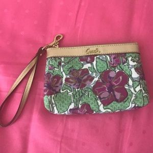 Coach canvas wristlet